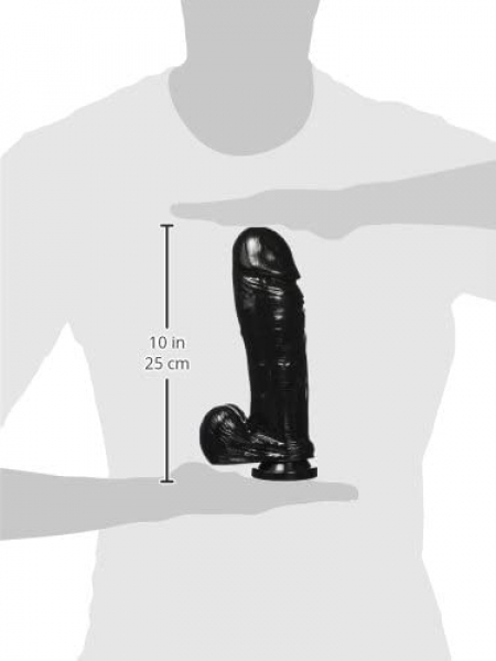 SI Ignite 10 inch Thick Cock with Balls and Suction Cup, black